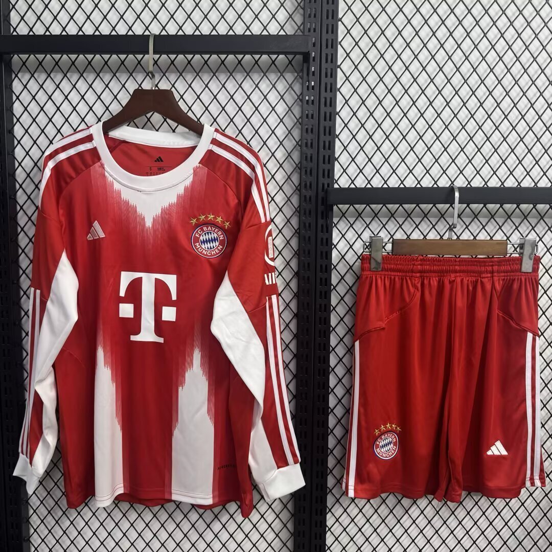 Kids-Bayern Munich 25/26 Home Long Soccer Jersey